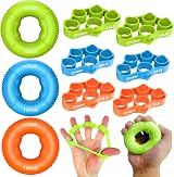 FitBeast Grip Strength Trainer 9-Piece Kit Orange Forearm Hand Exerciser