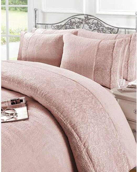 Slumber Nights Teddy Embroidered Lace Duvet Cover and Pillowcases Set