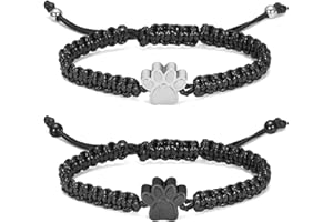 constantlife Cremation Bracelet for Pets Ashes - Dog Paw Pendant Bangle Stainless Steel Memorial Urn Jewelry