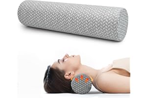 SUBCULTUREPICK Cervical Neck Roll Foam Pillow, Bolster Pillow, Round Neck Pillows Support for Sleeping, Ergonomic Pillow for Pain Relief, Cylinder Bolster Neck Pillow for Bed, Legs, Back and Yoga