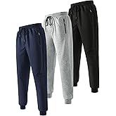 Mexholin 3/4 Pack Men's Sweatpants Fleece Joggers for Men Athletic Workout Pants with Zipper Pockets and Drawstring