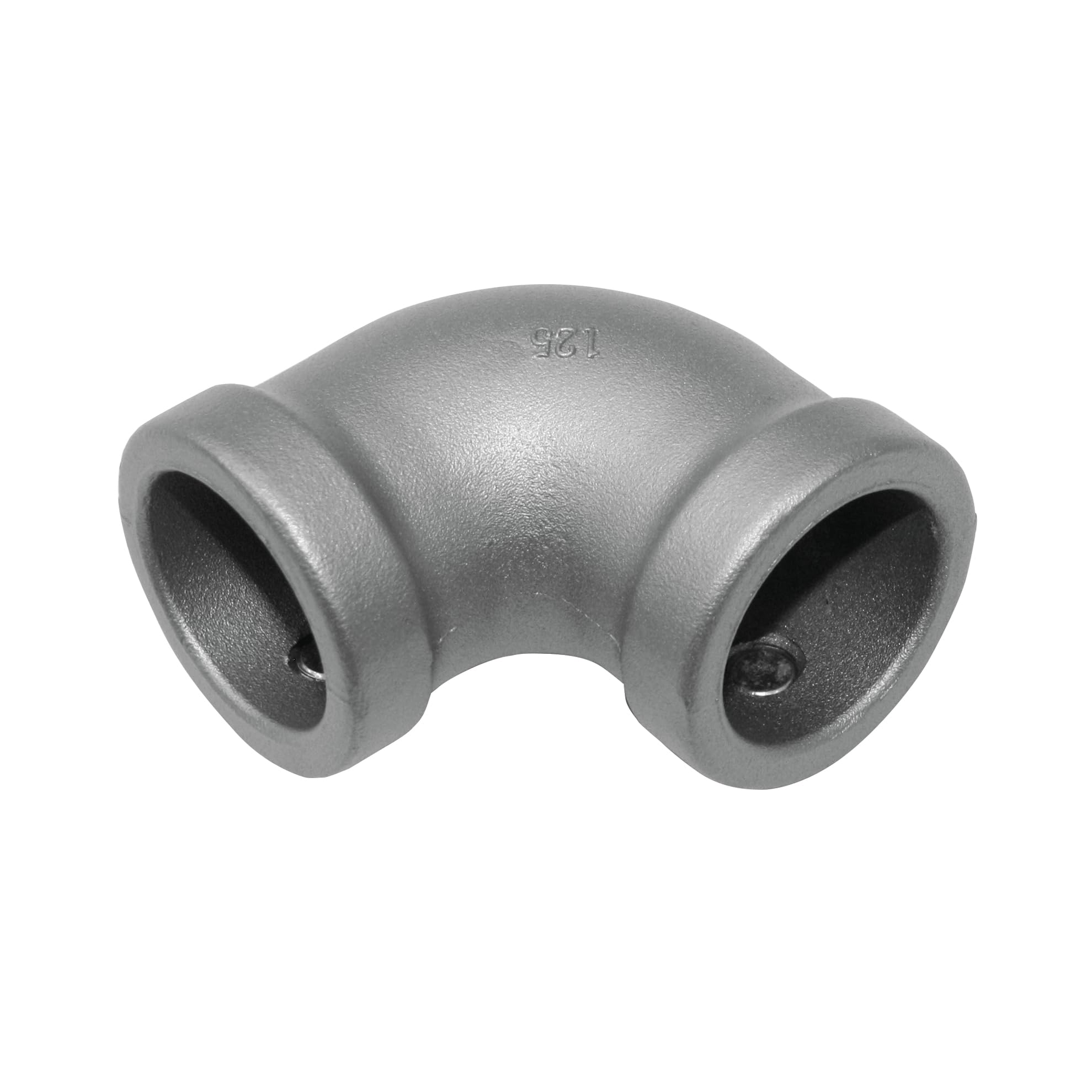 GARDINIA Industrial Home Series Corner Piece for Curtain Rods with Diameter 25 mm, Metal, Silver, Pack of 1