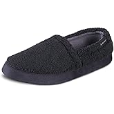 isotoner mens Berber Aspen Closed Back Slippers With Memory Foam Comfort and Breathable Lining