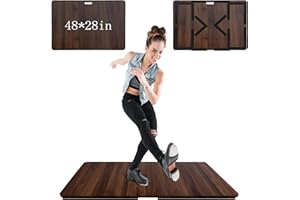 koretech Tap Dance Floor 48'' x 28'', Portable Dance Floor, Professional Tap Board for Tap Dancing, Cushioned Base Large Dance Practice Floor (Walnut Color)