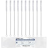 Strong 'n Flex Nylon Straw Cleaner Brushes – Fan-Shaped End for Tight Spaces, Ideal for Reusable Straws, Water Bottles, Sippy Cups & Pipes – Includes Zippered Pouch – 12" Long – Set of 10
