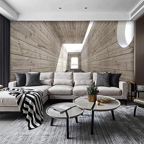 Amazon カスタム壁壁画壁紙3dビジュアルスペース木目調リビング ルーム寝室背景壁装飾絵画 400x280cm 壁紙