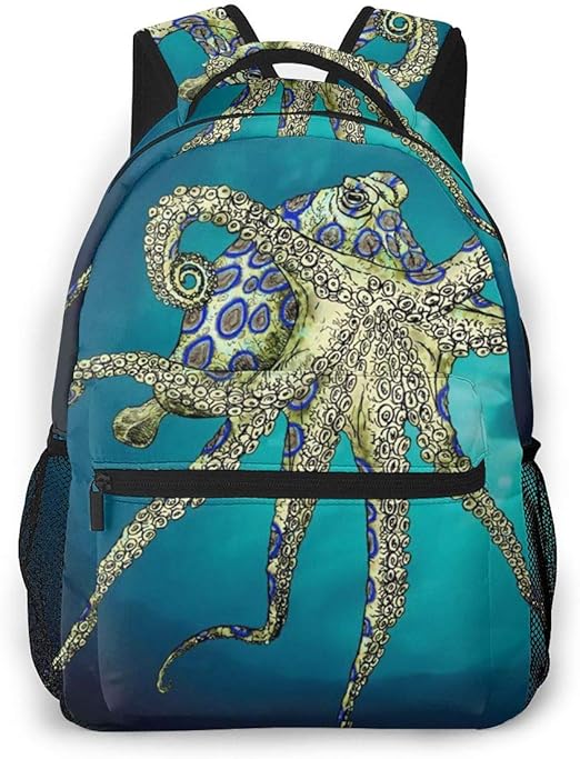 Blue Ringed Octopus Backpack for Boys Kids Girls Backpacks for