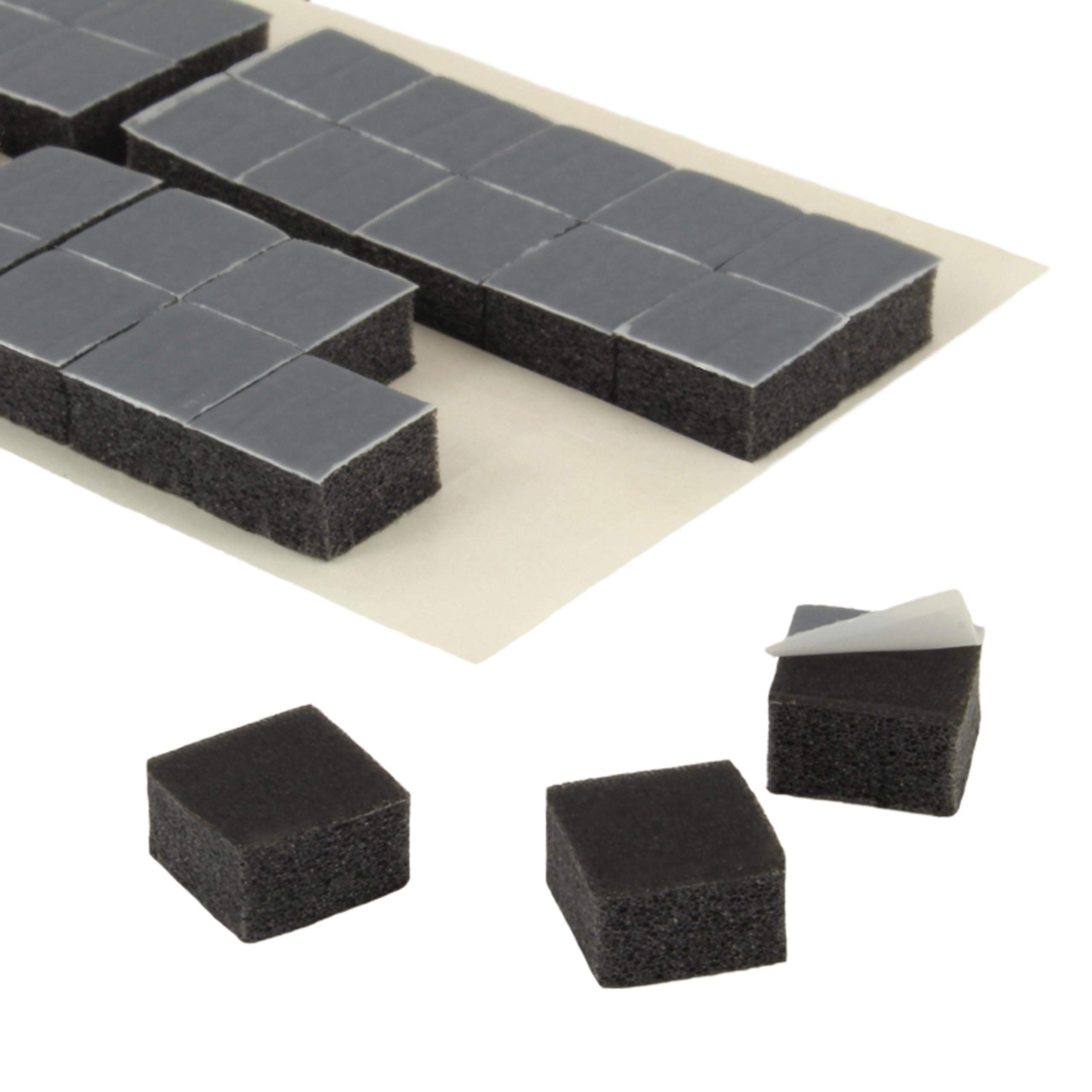 Adhesive Pads 3D, Double-Sided Adhesive, Anthracite, 10 x 10 x 6 mm Thick, Quantity Selectable