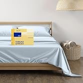 THREAD SPREAD 100% Egyptian Cotton Split King Sheets Sets for Adjustable Bed - 600 Series Bliss Collection Top Split King Sheets Set (5 PC, Light Blue), 16" Deep Pocket Sheets for Adjustable Bed