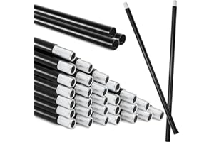 Noamus 20 Pack Matte Black M10 Threaded Extension Rod, 12 Inches Chandelier Hanging Rods for Pendant Light, Kitchen Island Lighting, Lamp Fixture Down-rods&Stems, Dining Room, Living Space (30cm)