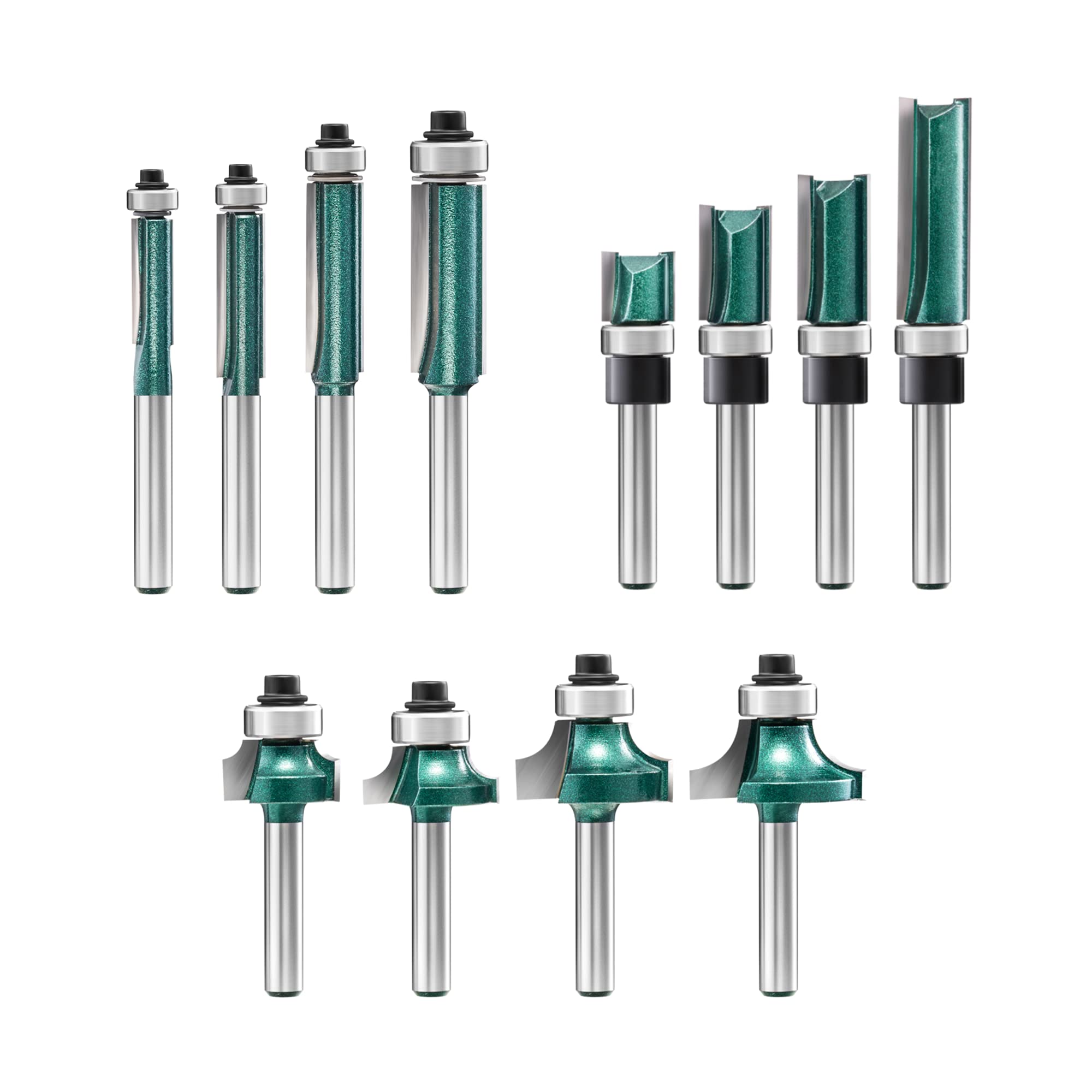 ZOKMOK Pattern Router Bits Set, 1/4'' Shank Carbide