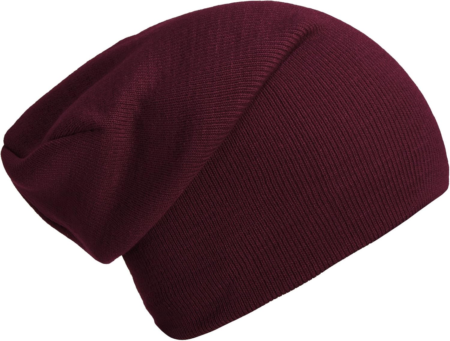 DonDon winter hat slouch beanie warm classical design modern and soft burgundy