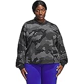 adidas womens Essentials 3 Stripes Camouflage Printed Cropped Sweatshirt
