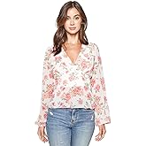 SUGARLIPS Womens Garden of Roses Floral Print Peplum Top