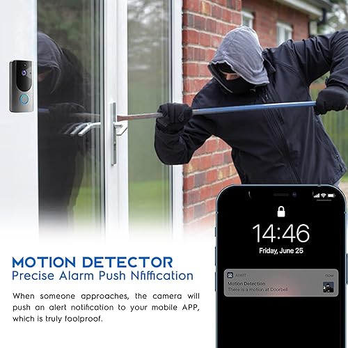 HD Smart Wireless Video Doorbell Camera WiFi with Motion Detector