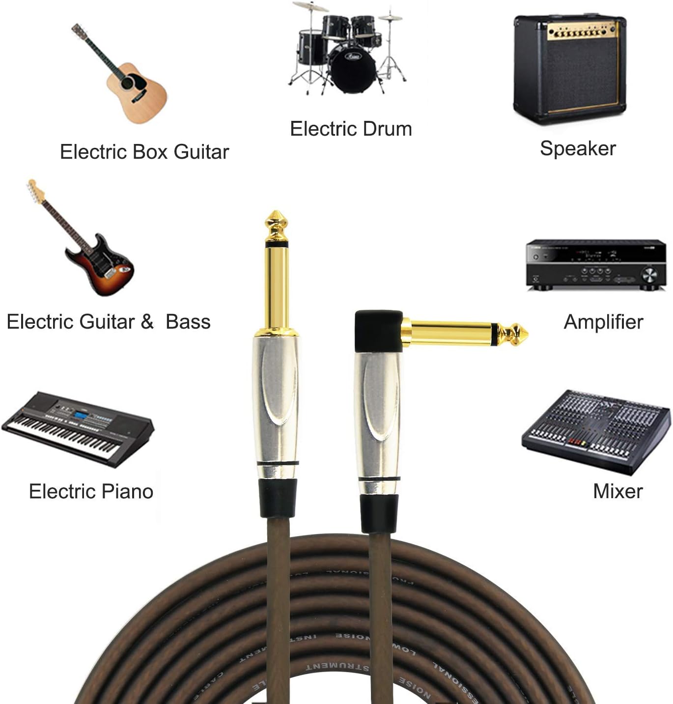 Guitar Effect Pedal Cables 6 Inch 1/4 Instrument Cables for Effect