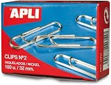 APLI Paper Box Clips Nickel-Plated 32 mm Pack of 100 view 2