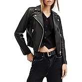 AllSaints Women's Leather Jacket Dalby Biker