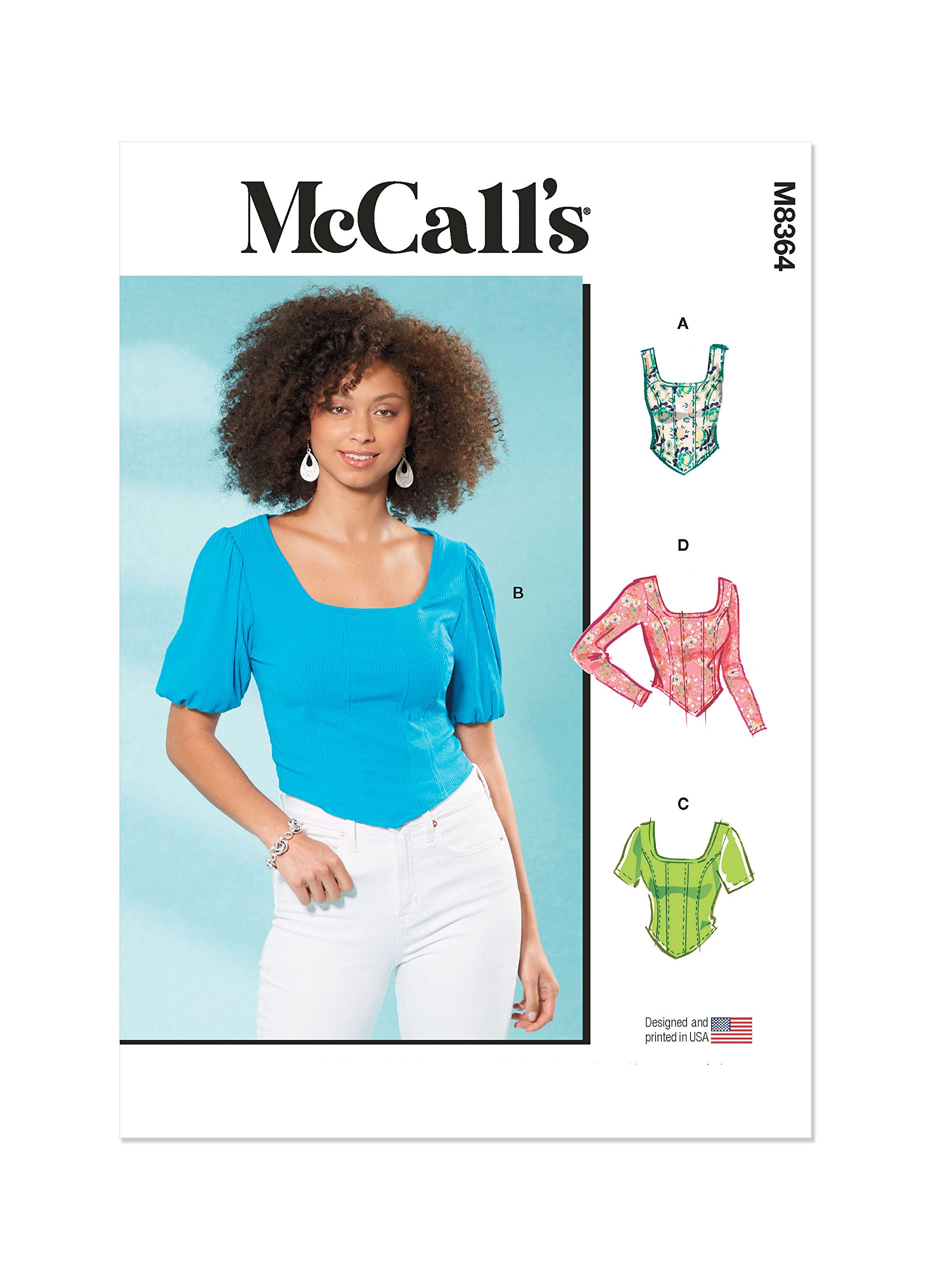 MCCALLS M8364A5 Misses' Knit Corset Tops A5(6-8-10-12-14)