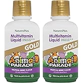 NaturesPlus Animal Parade Gold Children's Liquid Multivitamin - 16 fl oz, Pack of 2 - Natural Tropical Berry Flavor - Gluten Free, Vegan - 64 Total Servings