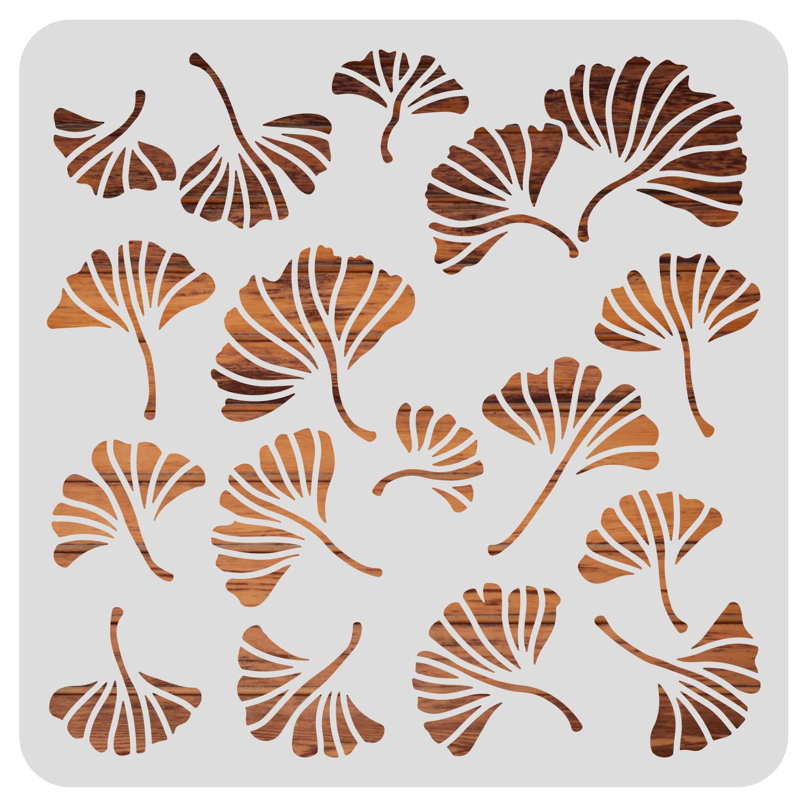 BENECREAT Ginkgo Leaves Drawing Stencils, 30x30cm Autumn Tree Leaf Painting Templates for Scrapbooking, Fabric, Floor Furniture, Wall Art