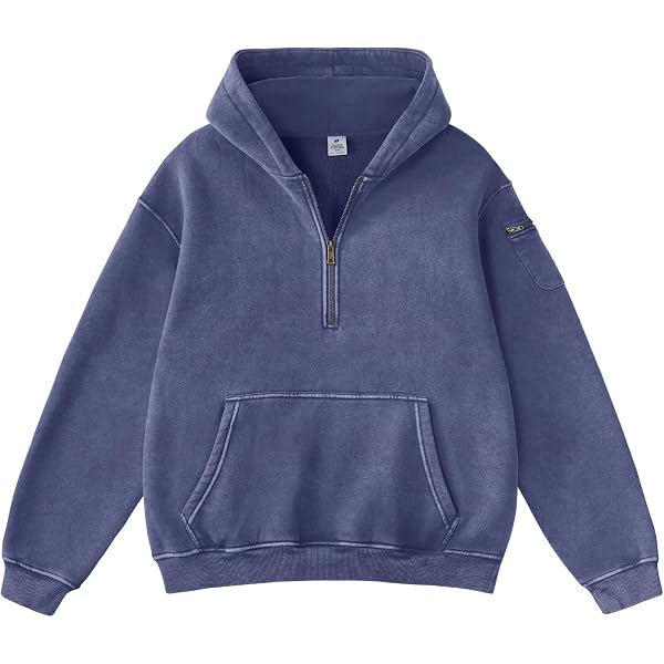 FAIABLE Men's Oversized Heavyweight Fleece Hoodie - Acid Wash Pullover Sweatshirt With Pocket - View #11