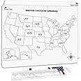 SCRIBBLEDO United States Map for Classroom Dry Erase Board for Kids Map of The United States 11”x14” White Board Teacher Student Classroom Learning Practice Travel USA Whiteboard