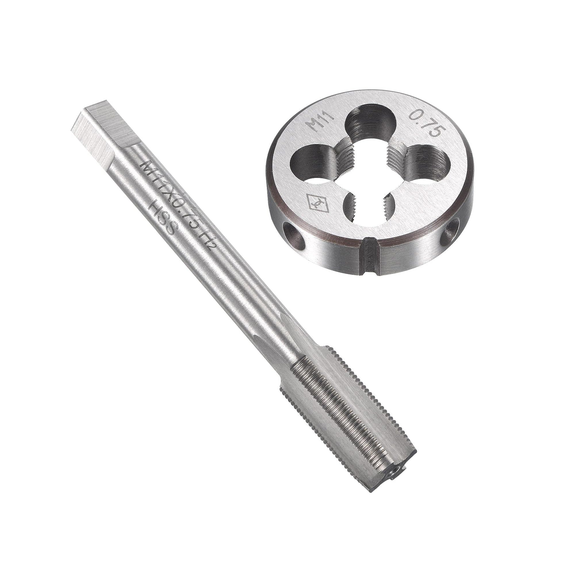 MACHSWON M11 x 0.75mm Metric Tap and Die Set - Machine Thread Screw Tap with Round Threading Die Kit for Thread Repair