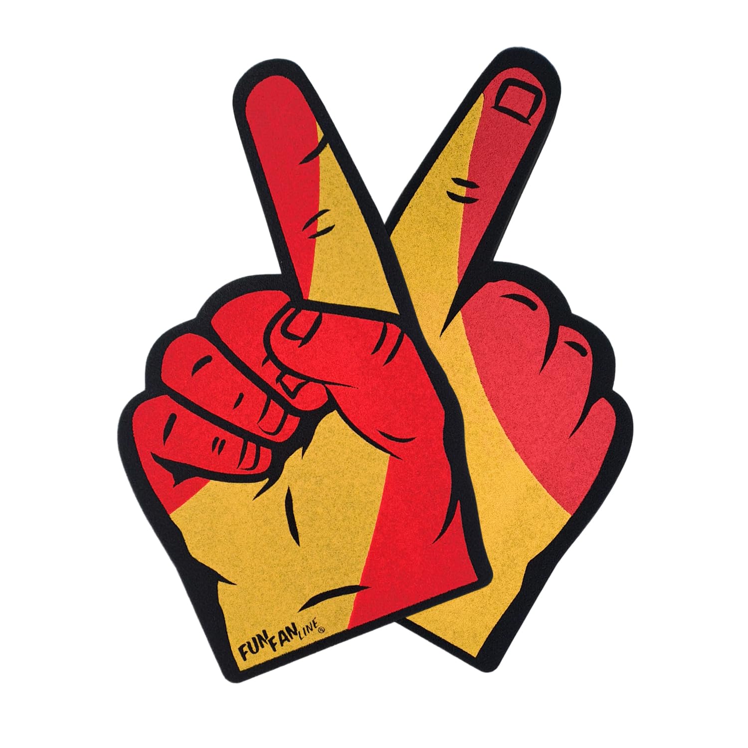 FUN FAN LINE - 2-Pack Foam Finger Hand with [Spain] Flag Design | Cheering Mitt for Sports Events, Parties, and Celebrations | Fan Accessory for Games and Supporters (Spain)