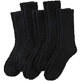 AMENLAN Women Fuzzy Slipper Socks Winter Microfiber Soft Cozy Plush Fluffy Socks Warm Comfy Thermal Home Sleeping Socks
