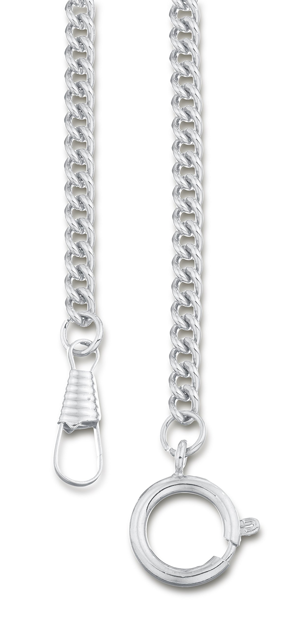 Eichmüller 9024-13 Chrome-Plated Curb Chain Pocket Watch Chain, Classic
