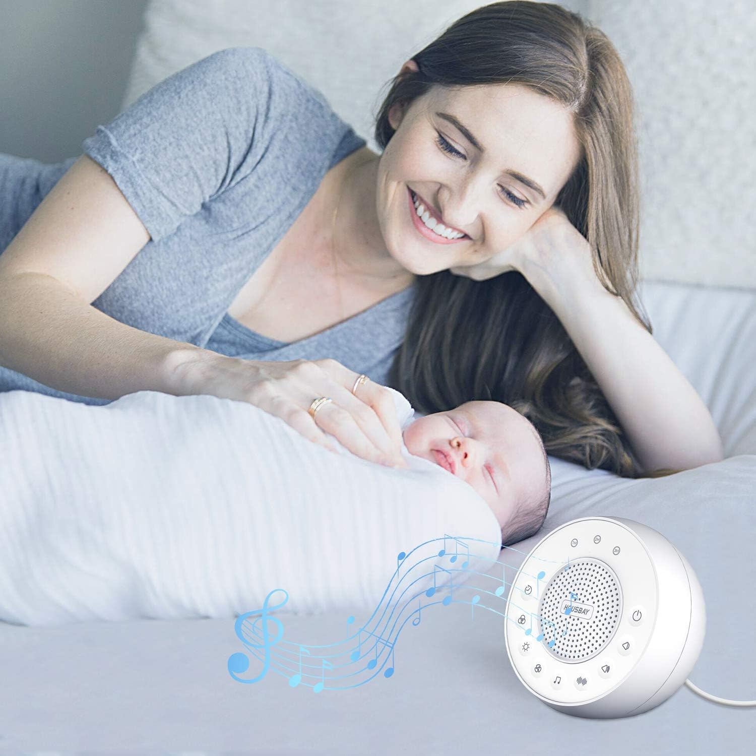 Housbay Glows White Noise Sound Machine - Night Light for Baby, Kids, 31 Soothing Sounds for Sleeping, Relaxation - Sleep Machine for Adults, Baby: Health & Personal Care