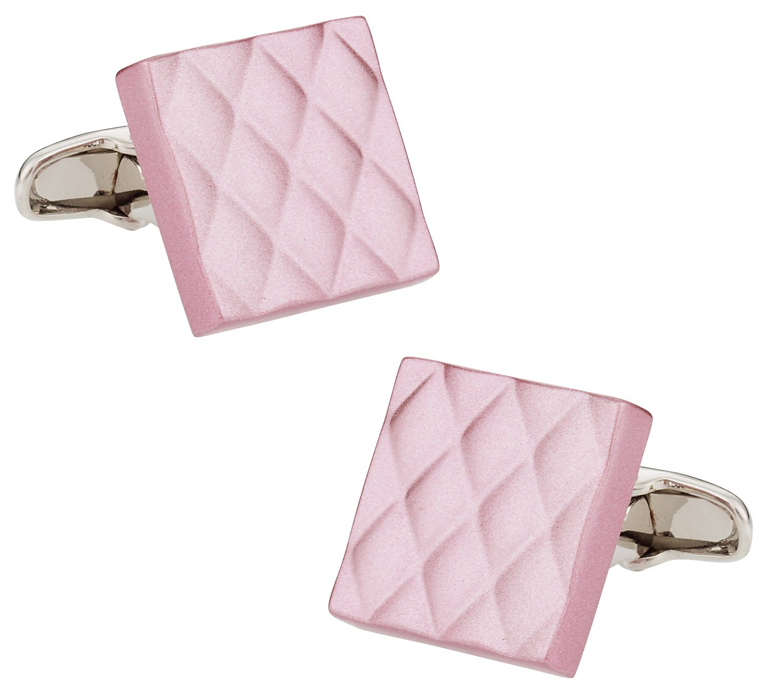 Quilted Metallic Pink Cufflinks