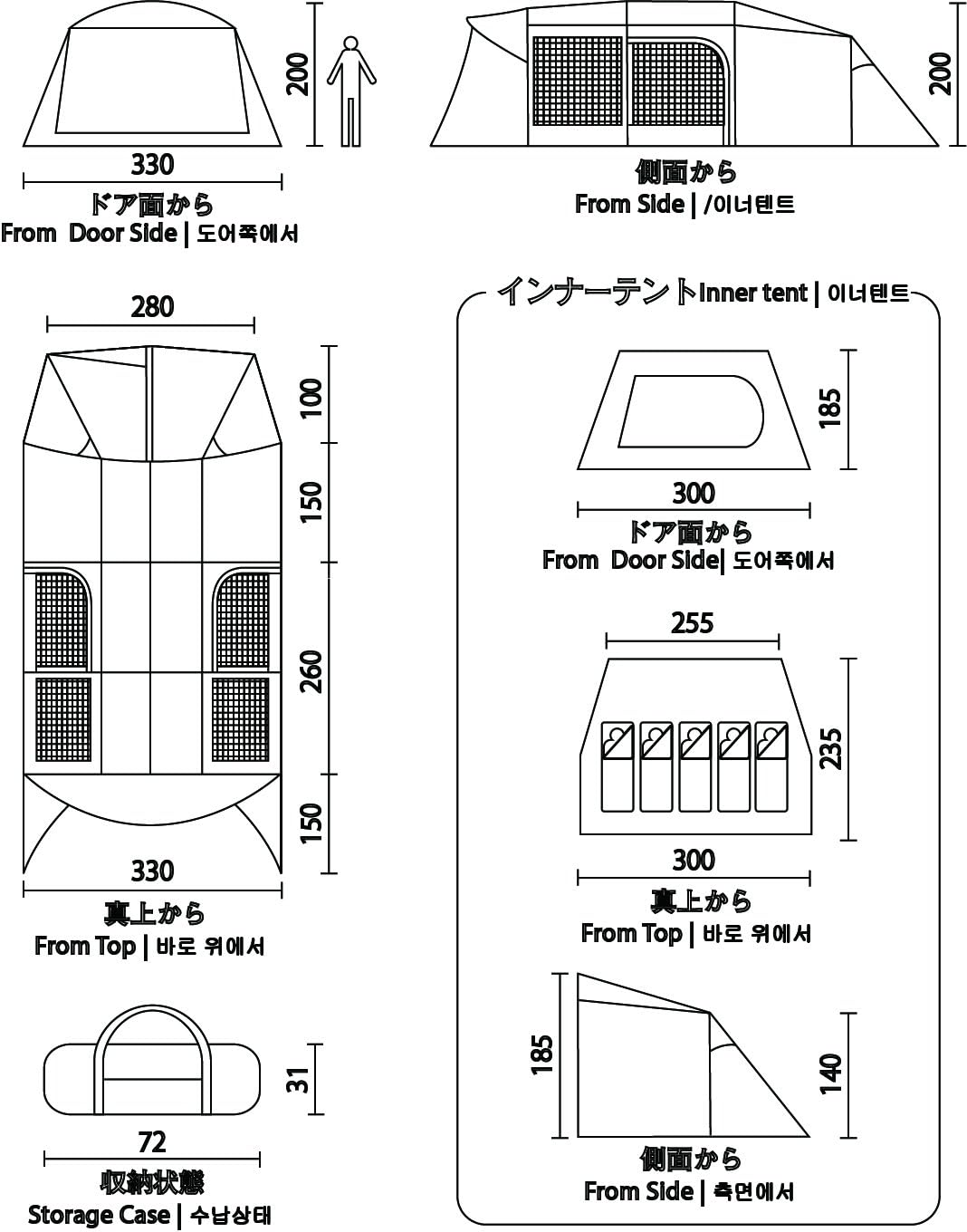 Amazon Amazon Co Jp限定 コールマン Coleman テント トンネル2ルームハウス Ldx オリーブ コールマン Coleman テント本体