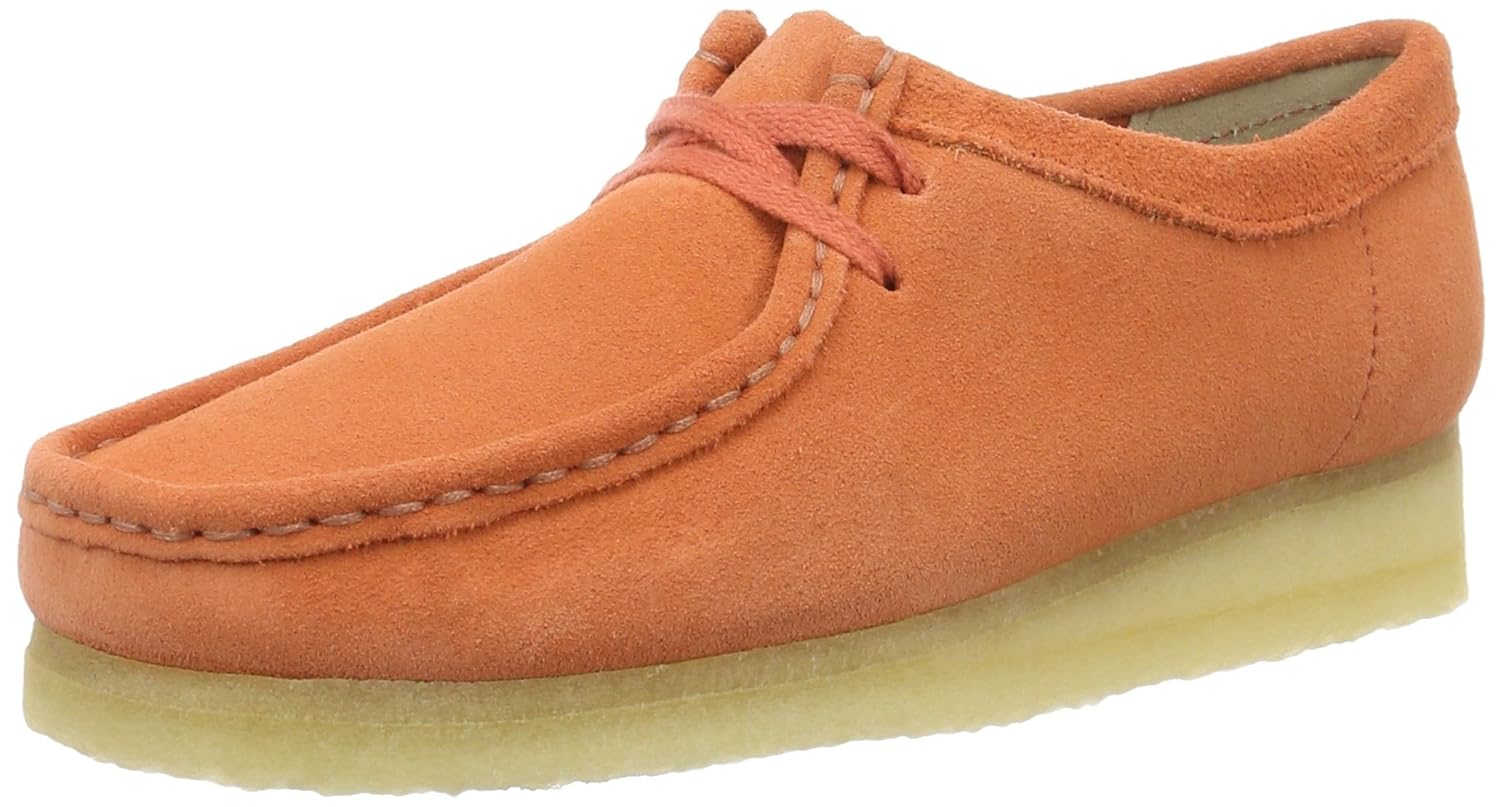 orange wallabees clarks