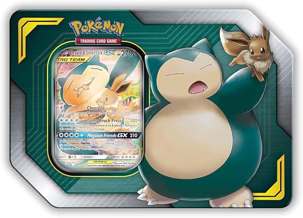 Amazon ポケモン Tcg サン ムーン チームアップ コレクターズ缶 ブースターパック4個 ホイルイーブイ カビゴンgxカード付き トレカ 通販