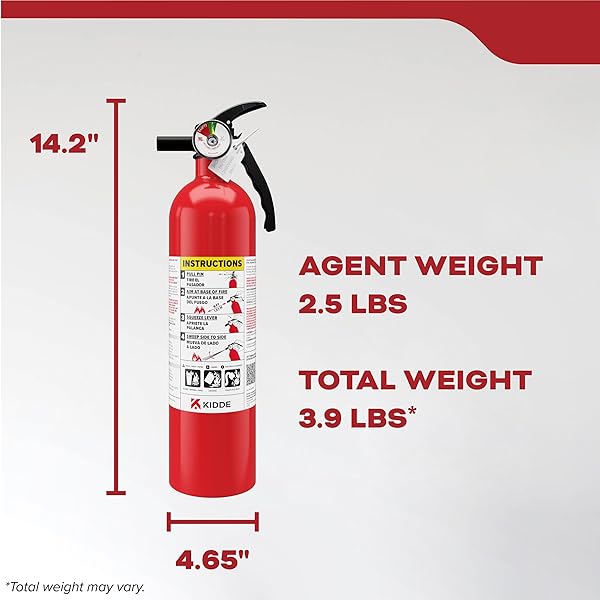 KIDDE, FA110G, MULTI PURPOSE FIRE EXTINGUISHER FOR HOME, OFFICE, DORM, RESIDENTIAL, 1A10BC