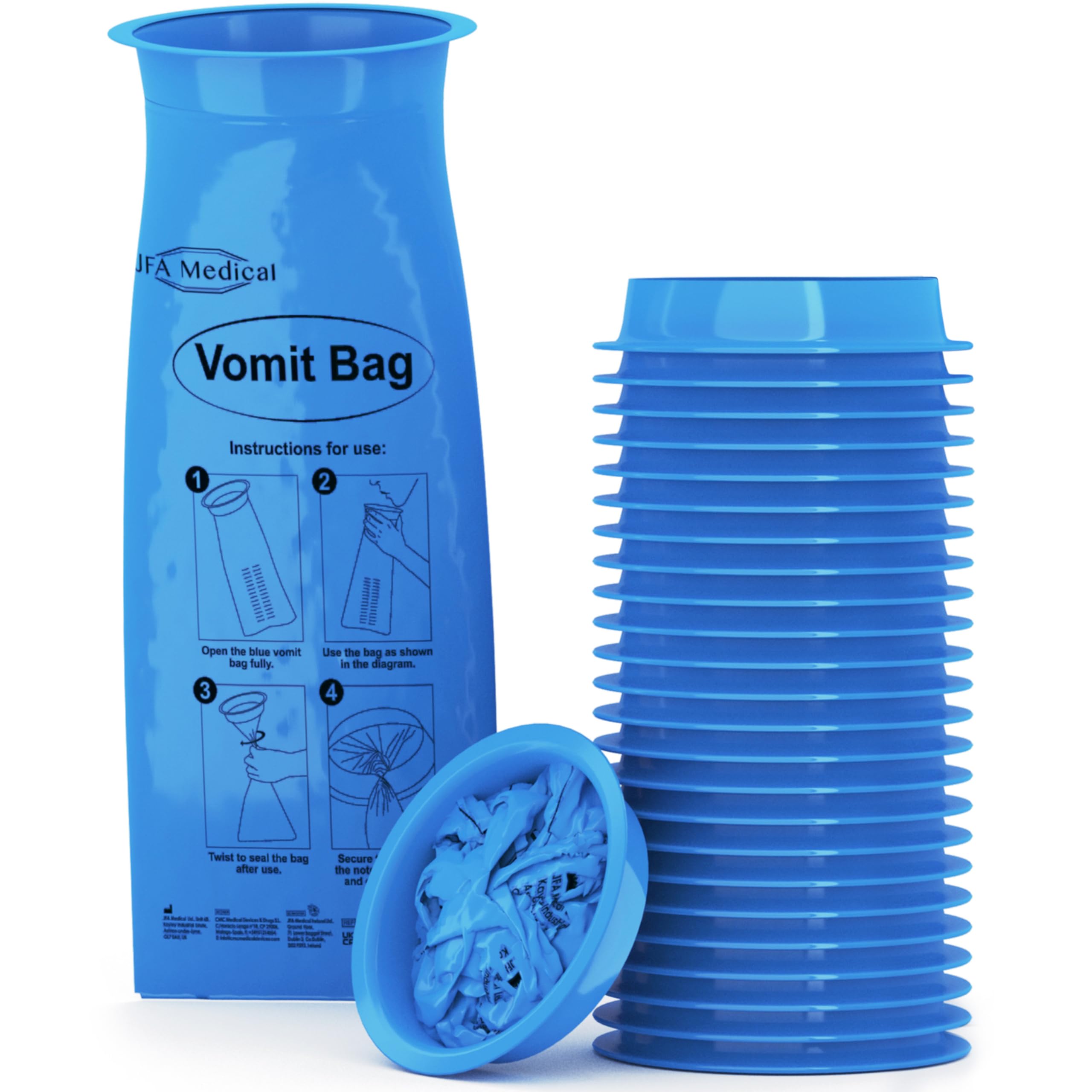 JFA Medical Disposable Sick/Vomit Bags – Pack of 25