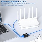 Yeemie Pro Gigabit Ethernet Splitter 1 to 2 1000Mbps USB Powered RJ45 Cat5e view 7