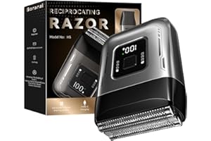 Scrorui Cordless Foil Shaver for Men: High-Speed 6000RPM, Dual Replacement Heads (Foil + Trimmer), USB-C Rechargeable, IPX7 Waterproof & Battery Display