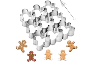 Gingerbread Man Cookie Cutters, 9 Cavity Gingerbread Cookie Sutters, Stainless Steel Christmas Cookie Cutter Tools, Bake a la