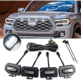 MUHEVNEE Grill Lights, Raptor Lights for Toyota Tacoma 2020 2021 2022 2023 TRD Off Road&TRD Sport OEM/Aftermarket Grille, 4PCS Front Grille for Raptor Lamps Car Accessories with Two Fuse&White Light