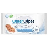 WaterWipes Sensitive+ Newborn &amp; Baby Wipes, 3-In-1 Cleans, Cares, Protects, 99.9% Water, Unscented &amp; Hypoallergenic, 60 Count