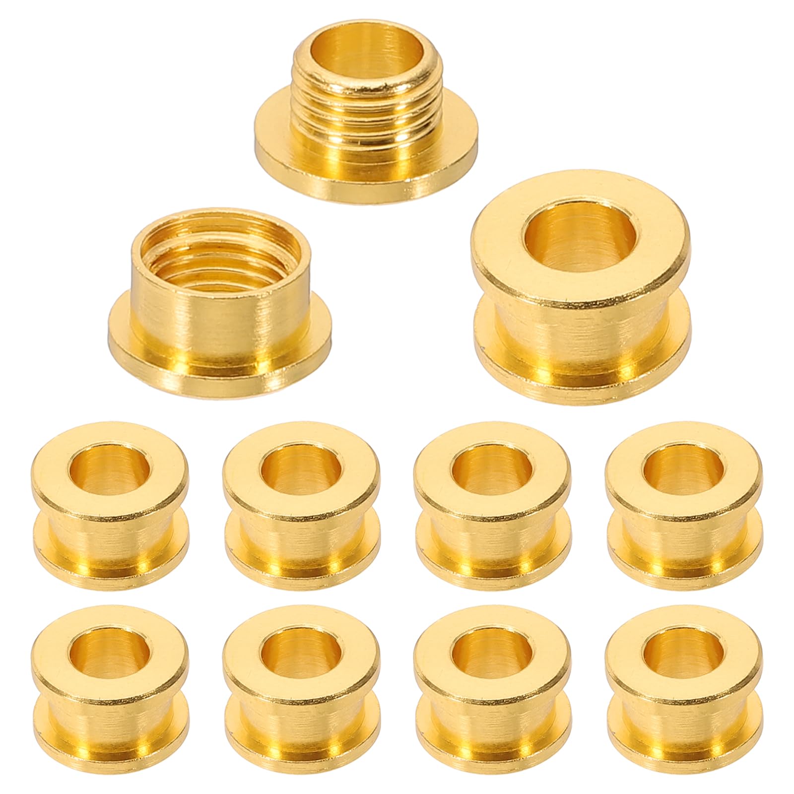 PATIKIL 5mm(1/5 inch) Solid Brass Hole Eyelets, 10 Pcs Flat Self Backing Grommets with Washer for Shoes Clothes Crafts Bag Leather Craft, Imitation Gold — image 1