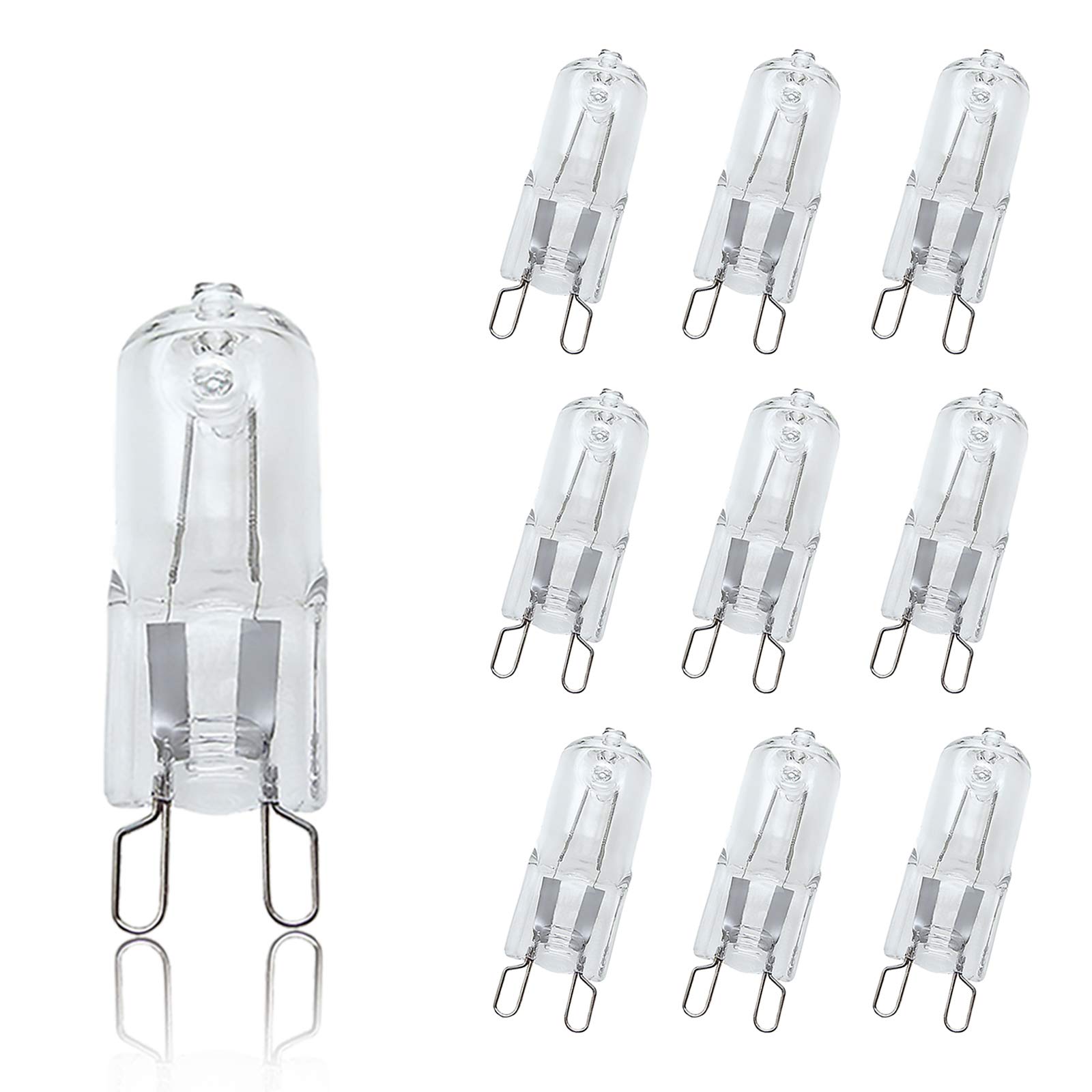 G9 Halogen Bulbs 28W, G9 Capsule Bulb Dimmable, 2700K Warm White, Clear,10Pack