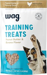 Amazon Brand – Wag Training Treats for Dogs (Chicken, Peanut Butter & Banana, Hip & Joint)