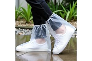 YTIAN RAIN 24 pairs of rainproof shoe covers - disposable plastic rain shoe covers - men's and women's plastic shoe covers, waterproof and non slip shoe covers, transparent and individually packaged