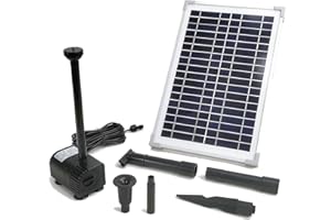 AEO 12W Solar Water Pump KIT: DC Dry-Run Protection Solar Water Pump 186 GpH with 18V 12W Solar Panel for Fountain, Fish Pond, and Aquarium (No Backup Battery)