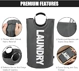 DOKEHOM 125L X-Large Collapsible Laundry Basket bag Dark Grey XL view 6