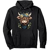 Scottish Highland Cow Cattle Scottish Highlander Hairy Cow Pullover Hoodie